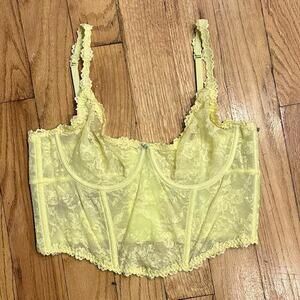 Skims yellow stretch lace corset